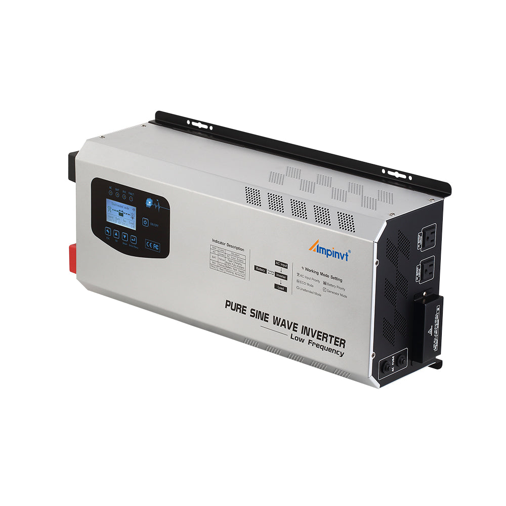 5000W DC 24V Split Phase Pure Sine wave Inverter with AC Charger
