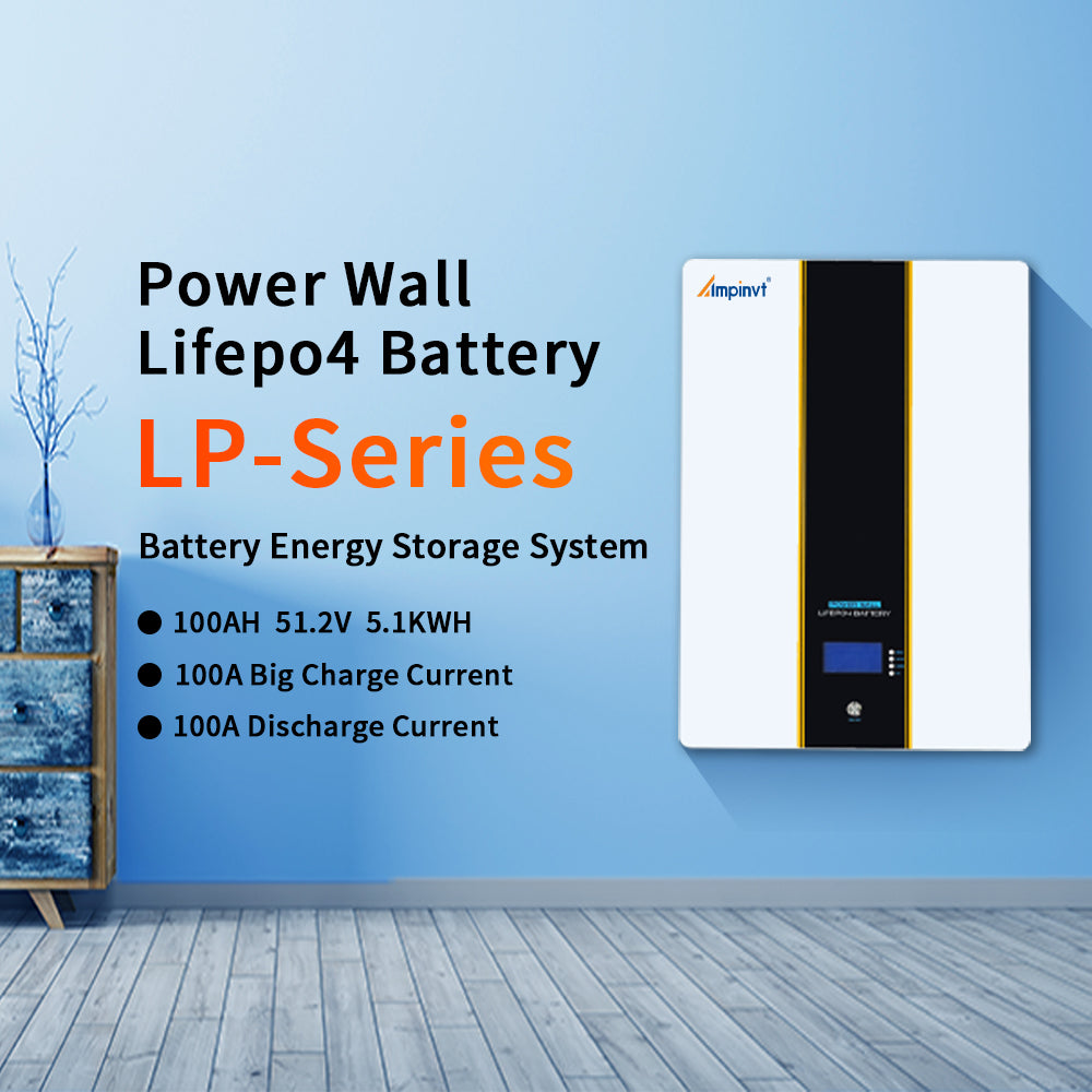 Batería de litio PowerWall LiFePO4 de 48 V, 100 AH y 5,12 KWH con BMS LP-AF51AA