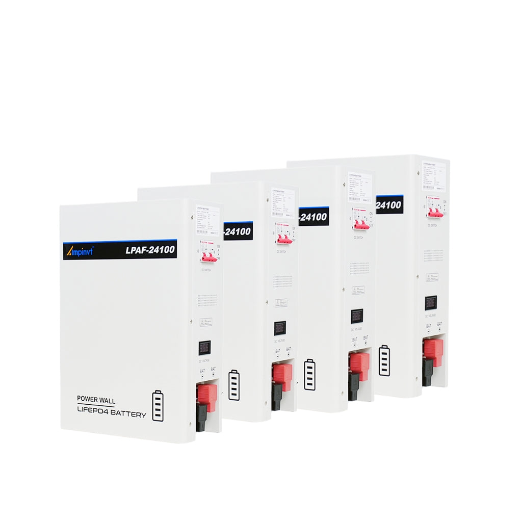 4×24V 100AH 2.4KWH Power Wall LiFePO4 Lithium Battery with BMS LP-AF24100