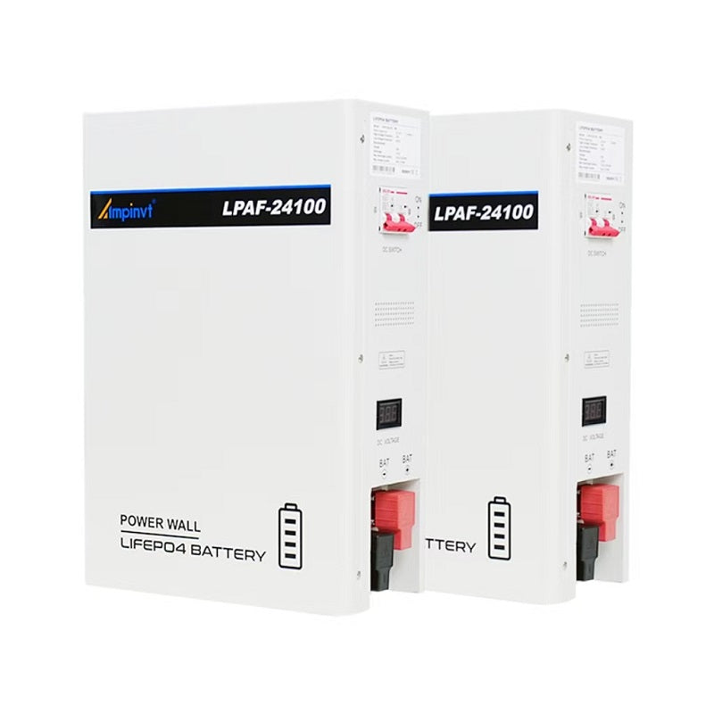2×24V 100AH 2.4KWH Power Wall LiFePO4 Lithium Battery with BMS LP-AF24100