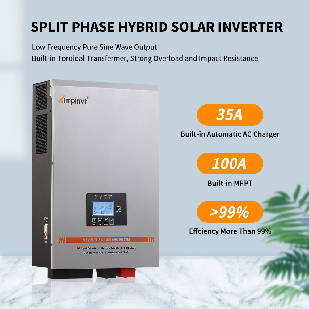 Inversor cargador solar de onda sinusoidal pura de fase dividida de 5KW CC 48V fuera de la red