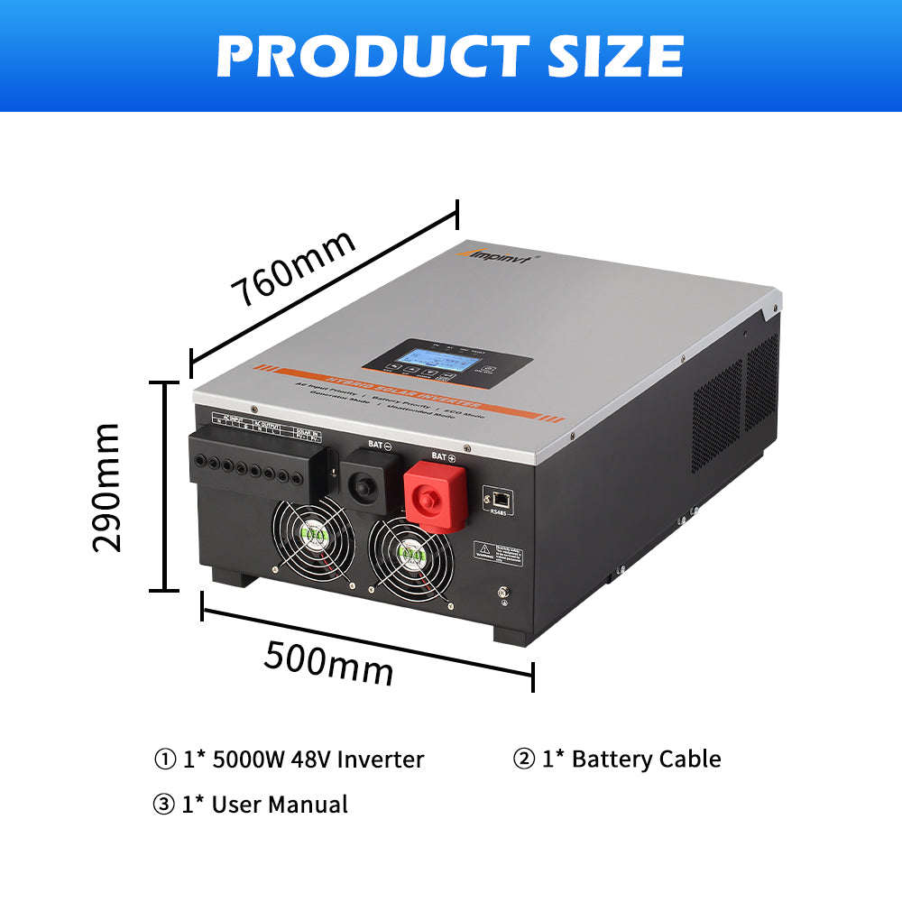 Inversor cargador solar de onda sinusoidal pura de fase dividida de 5KW CC 48V fuera de la red