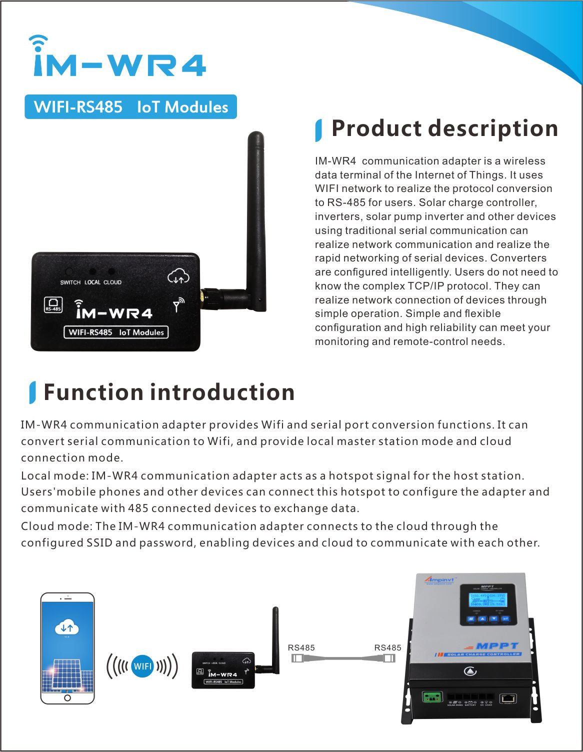 Caja WIFI RS485 para APP Cloud -02