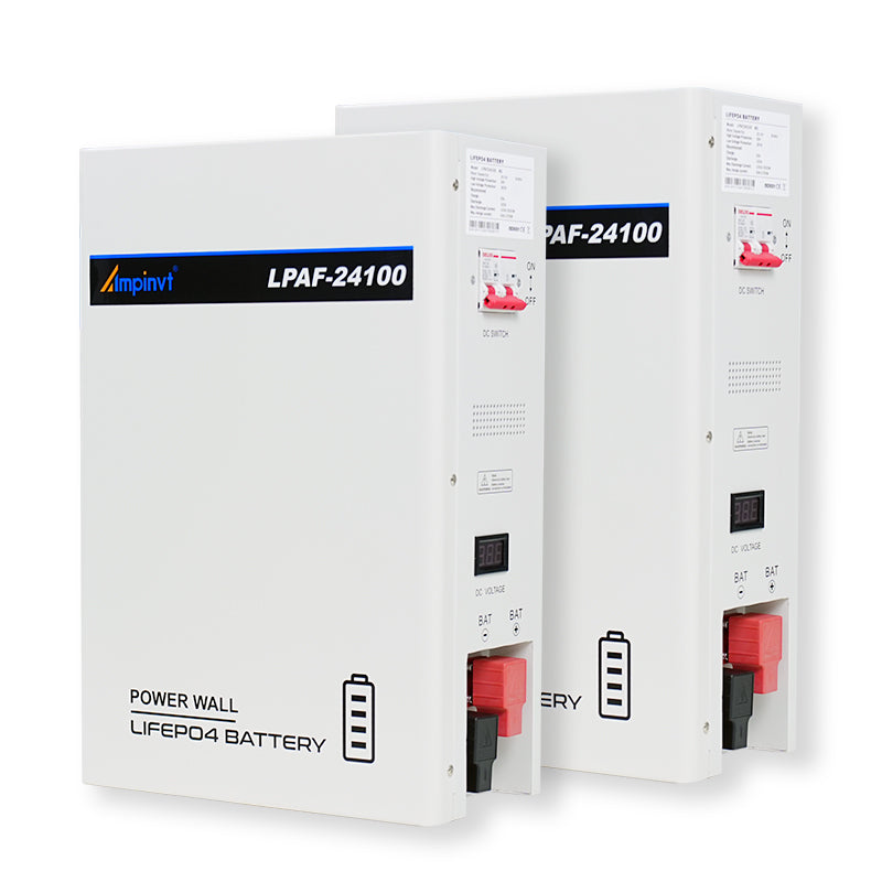 24V 100AH 2.4KWH Power Wall LiFePO4 Lithium Battery with BMS LP-AF24100