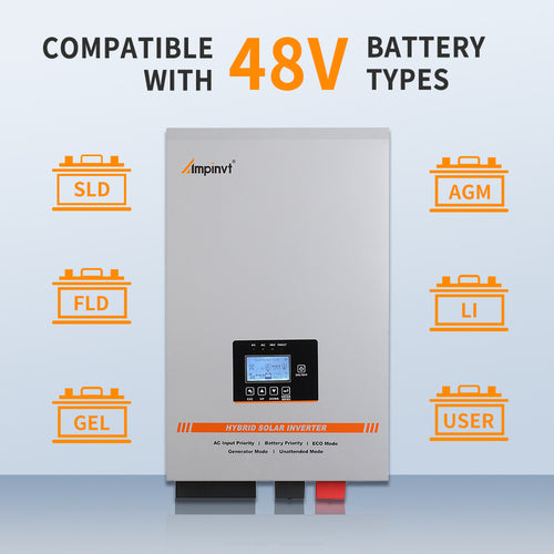 6000W DC 48V Off grid Low frequency Split Phase Solar Inverter Charger