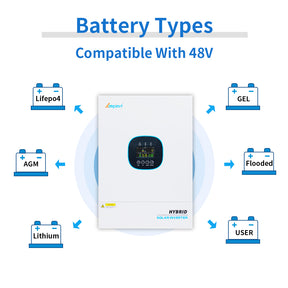 5KW 48Vdc to 120Vac Single Phase Hybrid Solar Inverter