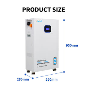 51.2V 320AH 16.4KWH Power Wall LiFePO4 Lithium Battery with 100A BMS with Bluetooth & WIFI Function