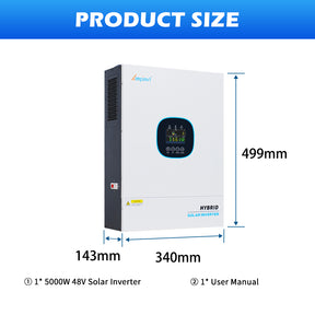 5KW 48Vdc to 120Vac Single Phase Hybrid Solar Inverter