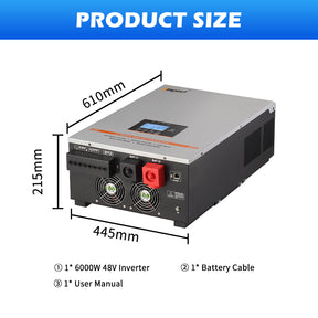 Chargeur hybride solaire basse fréquence hors réseau 6000 W DC 48 V 