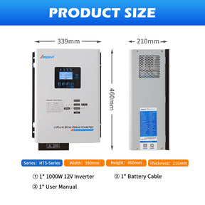 1000W 12Vdc to 120Vac Off grid Hybrid Solar Inverter 30A MPPT