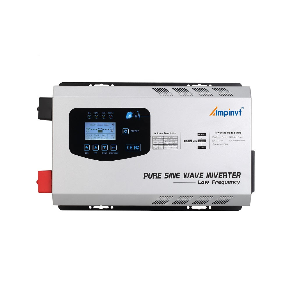 2000W DC 12V Pure Sine Wave Power Inverter with AC Charger