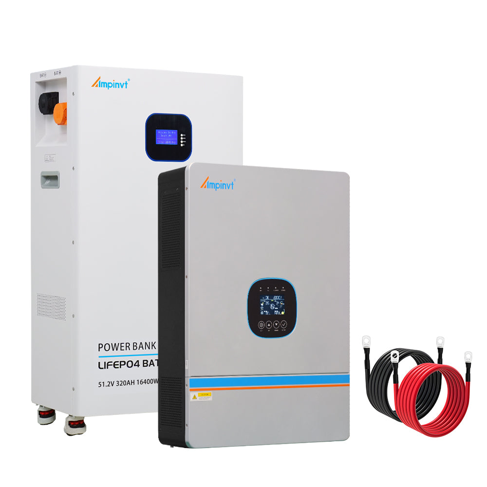 16.4KWH Off-Grid Energy Storage System 48V 320Ah LiFePO4 Battery + 10KW Solar Inverter